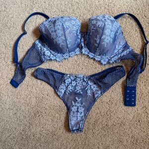 Blue Lace Lingerie Set